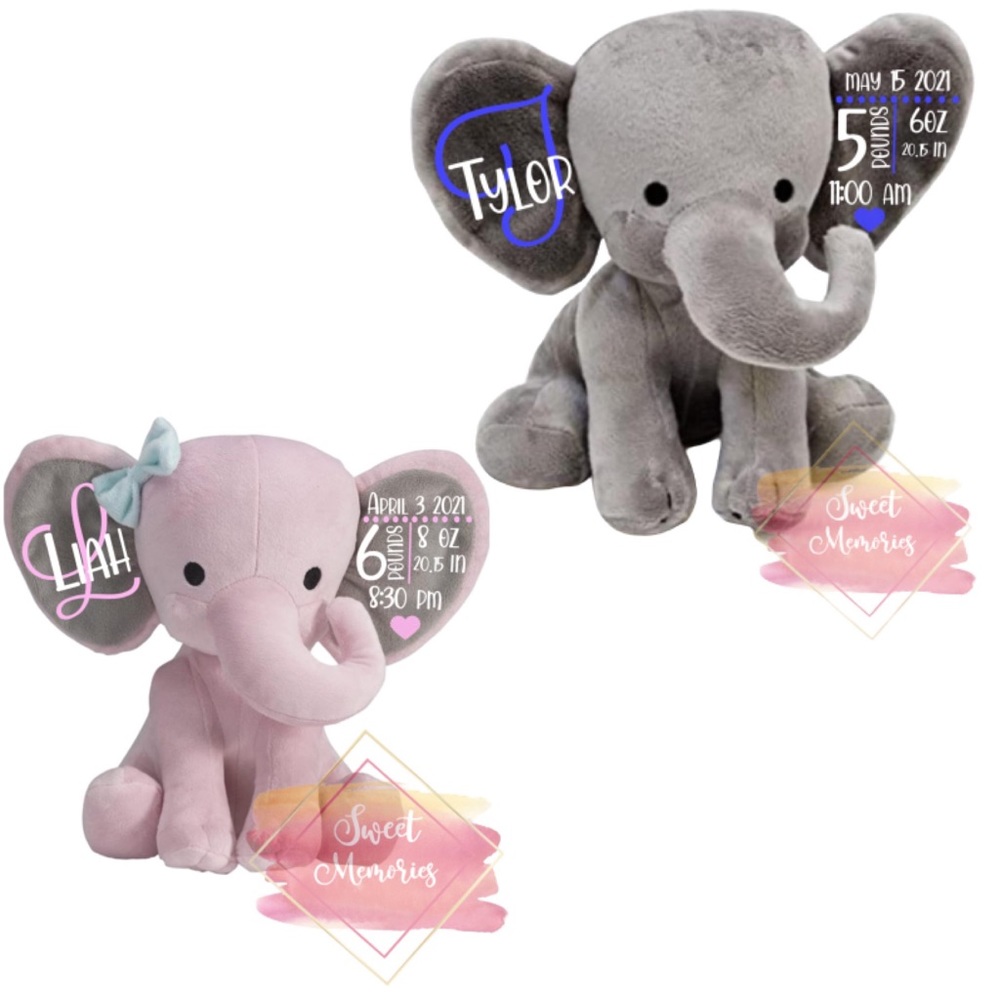 Customizable Birth Stat Elephant